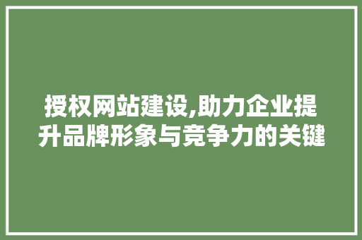 授权网站建设,助力企业提升品牌形象与竞争力的关键途径