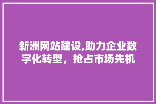 新洲网站建设,助力企业数字化转型，抢占市场先机