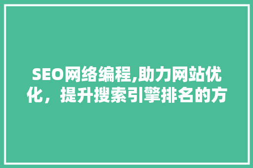 SEO网络编程,助力网站优化，提升搜索引擎排名的方法