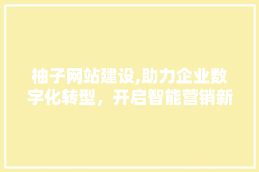 柚子网站建设,助力企业数字化转型，开启智能营销新篇章
