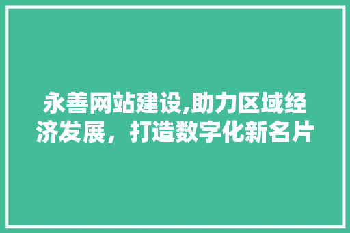 永善网站建设,助力区域经济发展，打造数字化新名片