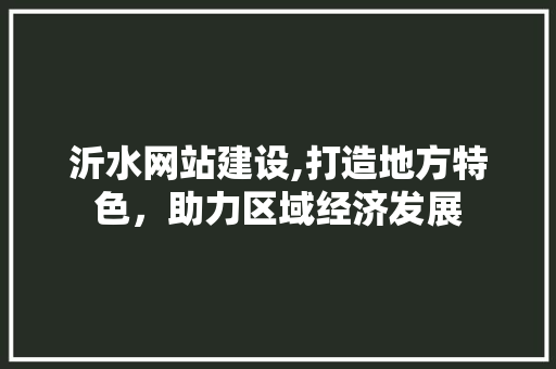 沂水网站建设,打造地方特色，助力区域经济发展