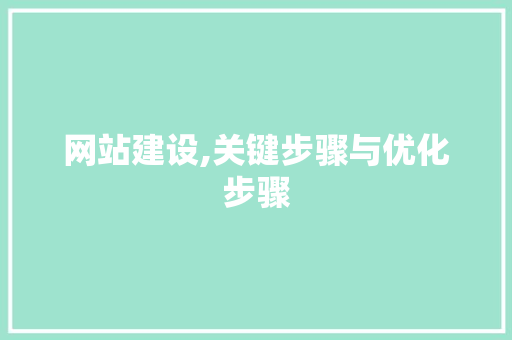 网站建设,关键步骤与优化步骤