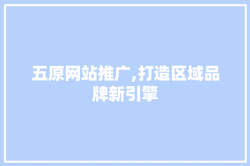 五原网站推广,打造区域品牌新引擎