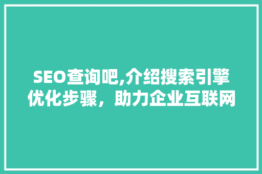 SEO查询吧,介绍搜索引擎优化步骤，助力企业互联网营销