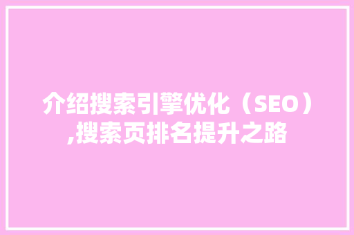 介绍搜索引擎优化（SEO）,搜索页排名提升之路