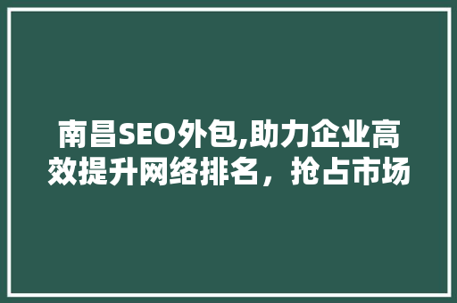 南昌SEO外包,助力企业高效提升网络排名，抢占市场先机
