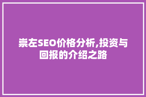 崇左SEO价格分析,投资与回报的介绍之路