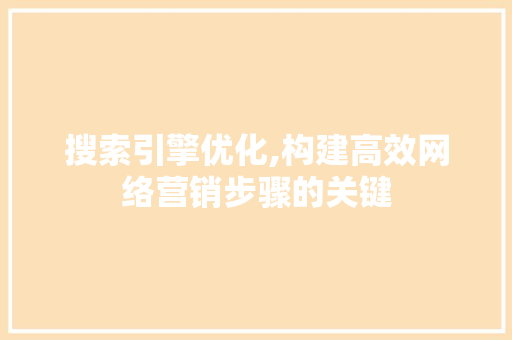 搜索引擎优化,构建高效网络营销步骤的关键