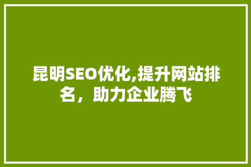 昆明SEO优化,提升网站排名，助力企业腾飞