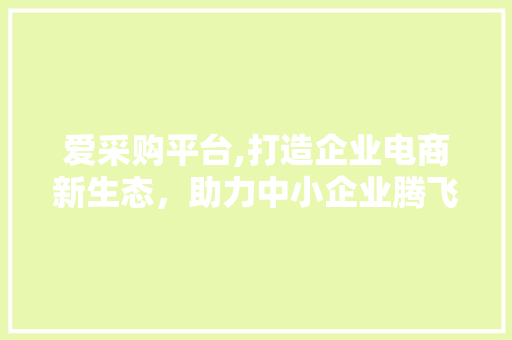 爱采购平台,打造企业电商新生态，助力中小企业腾飞