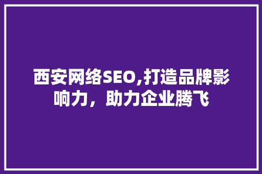 西安网络SEO,打造品牌影响力，助力企业腾飞