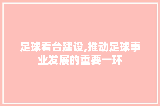 足球看台建设,推动足球事业发展的重要一环