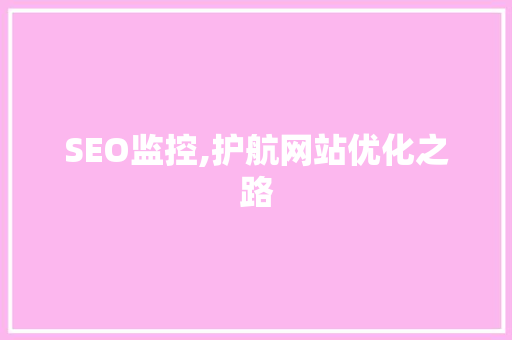 SEO监控,护航网站优化之路