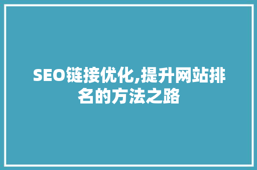 SEO链接优化,提升网站排名的方法之路