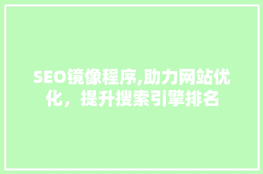 SEO镜像程序,助力网站优化，提升搜索引擎排名