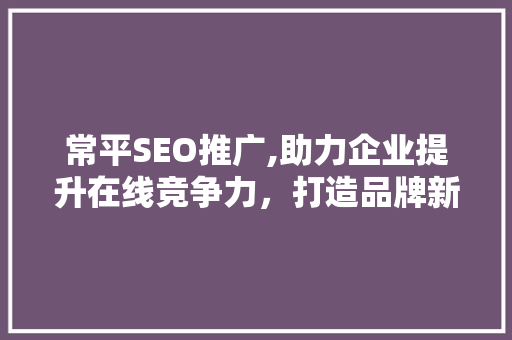 常平SEO推广,助力企业提升在线竞争力，打造品牌新高度