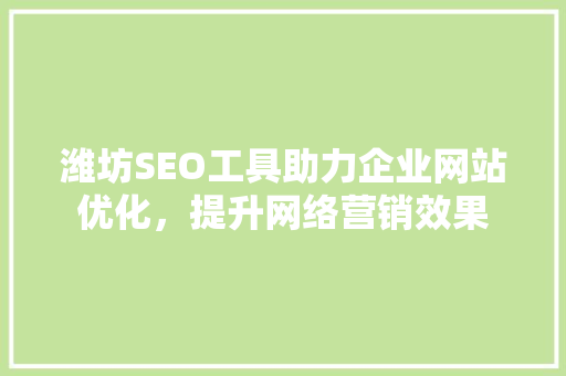 潍坊SEO工具助力企业网站优化，提升网络营销效果