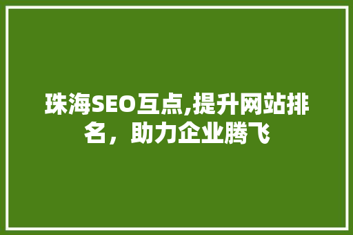 珠海SEO互点,提升网站排名，助力企业腾飞