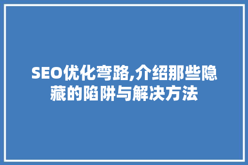 SEO优化弯路,介绍那些隐藏的陷阱与解决方法
