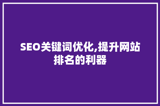 SEO关键词优化,提升网站排名的利器