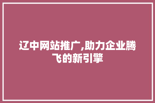 辽中网站推广,助力企业腾飞的新引擎