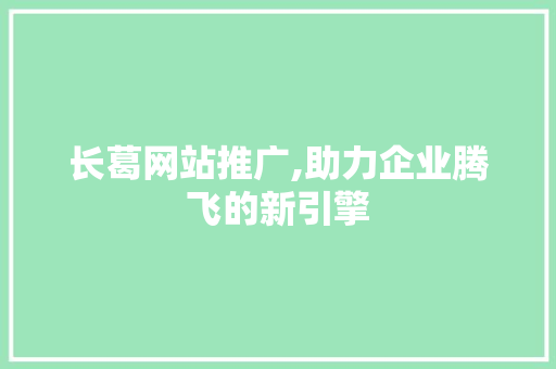 长葛网站推广,助力企业腾飞的新引擎 友链在线