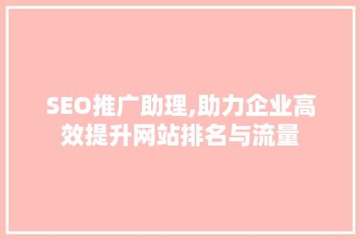 SEO推广助理,助力企业高效提升网站排名与流量