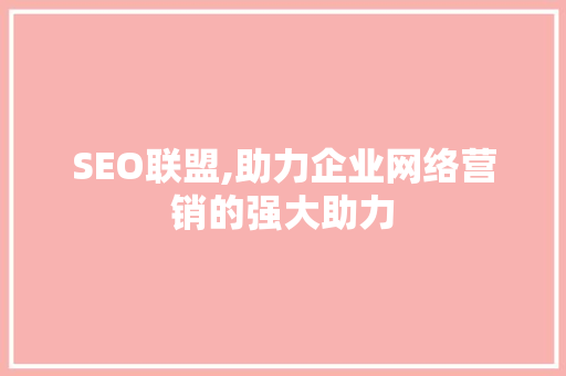 SEO联盟,助力企业网络营销的强大助力