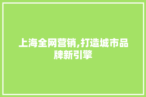 上海全网营销,打造城市品牌新引擎