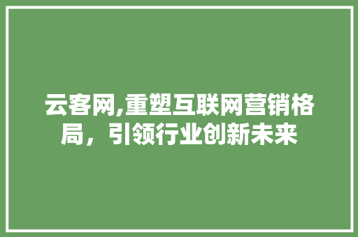 云客网,重塑互联网营销格局，引领行业创新未来