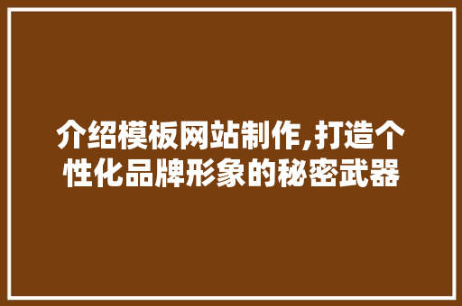 介绍模板网站制作,打造个性化品牌形象的秘密武器
