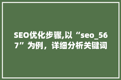 SEO优化步骤,以“seo_567”为例，详细分析关键词布局的艺术