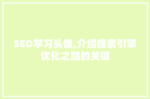 SEO学习头像,介绍搜索引擎优化之路的关键
