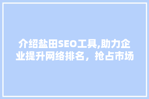 介绍盐田SEO工具,助力企业提升网络排名，抢占市场先机