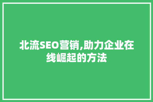 北流SEO营销,助力企业在线崛起的方法