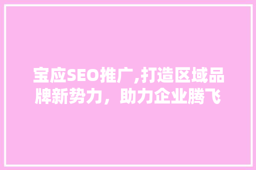 宝应SEO推广,打造区域品牌新势力，助力企业腾飞