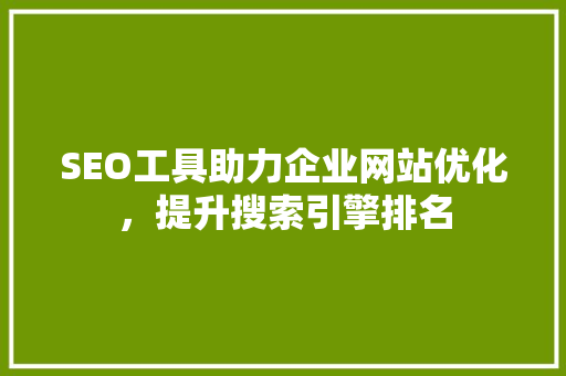 SEO工具助力企业网站优化，提升搜索引擎排名