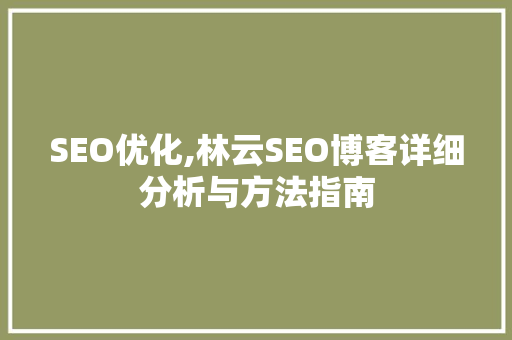 SEO优化,林云SEO博客详细分析与方法指南