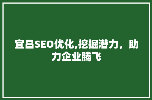宜昌SEO优化,挖掘潜力，助力企业腾飞
