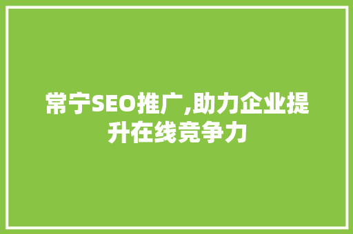 常宁SEO推广,助力企业提升在线竞争力