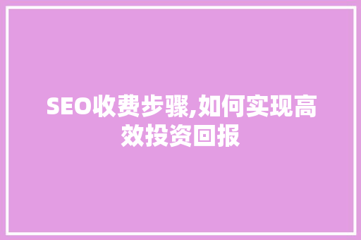 SEO收费步骤,如何实现高效投资回报