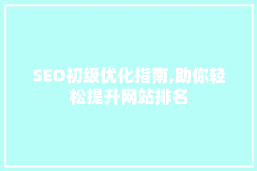 SEO初级优化指南,助你轻松提升网站排名