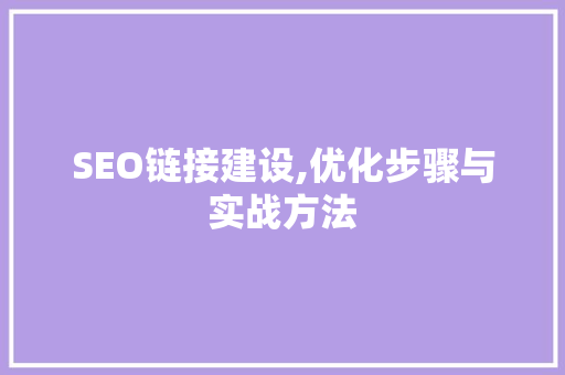 SEO链接建设,优化步骤与实战方法 建站教程