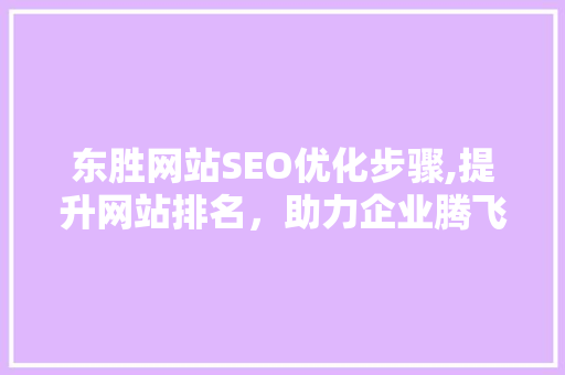 东胜网站SEO优化步骤,提升网站排名，助力企业腾飞