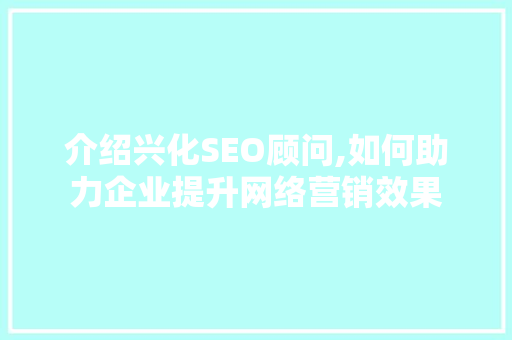 介绍兴化SEO顾问,如何助力企业提升网络营销效果