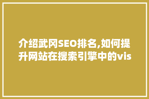 介绍武冈SEO排名,如何提升网站在搜索引擎中的visibility