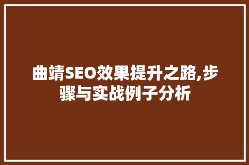 曲靖SEO效果提升之路,步骤与实战例子分析