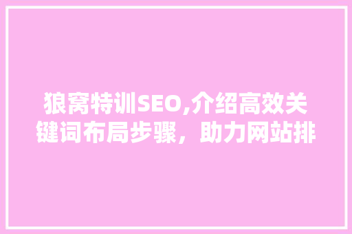狼窝特训SEO,介绍高效关键词布局步骤，助力网站排名飙升