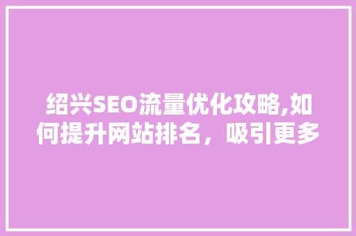 绍兴SEO流量优化攻略,如何提升网站排名，吸引更多潜在客户